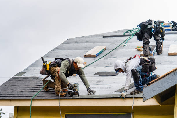 Professional Gutter Installation technician working in Clyde, NY